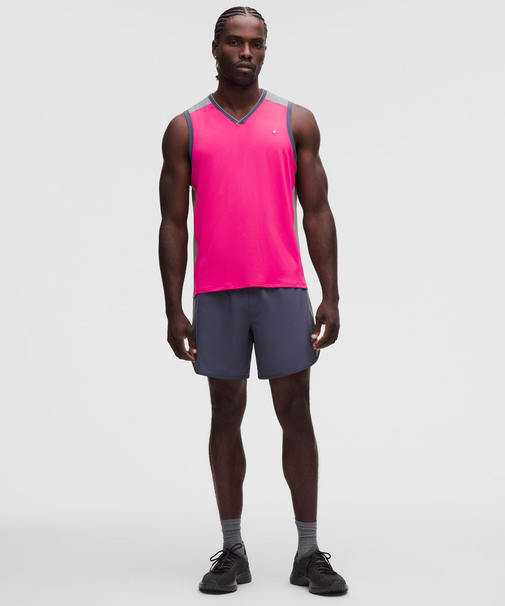 Pique Mesh-Panel Sleeveless Tennis Shirt