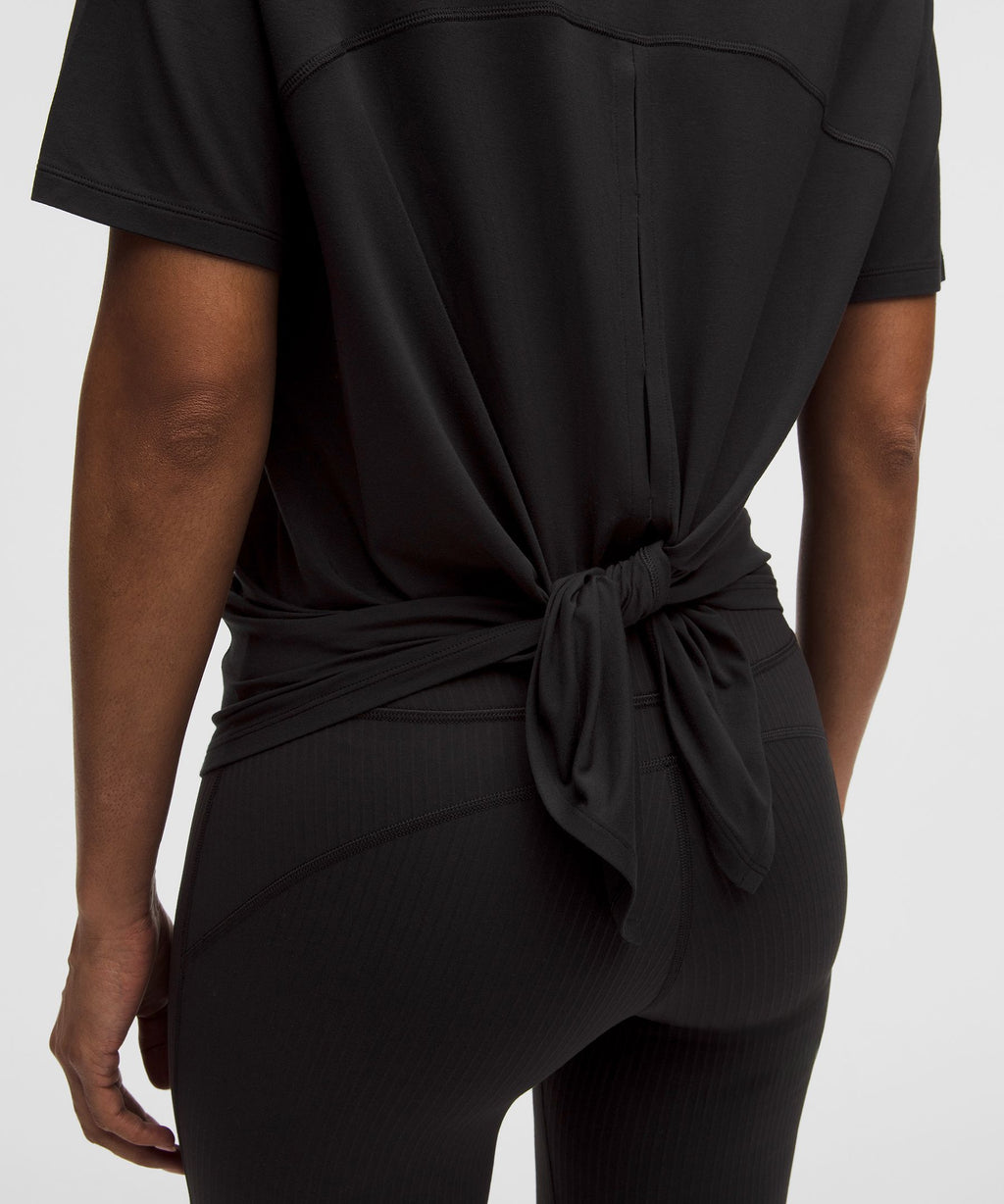 SilkyAppeal Tie-Back Short-Sleeve Shirt