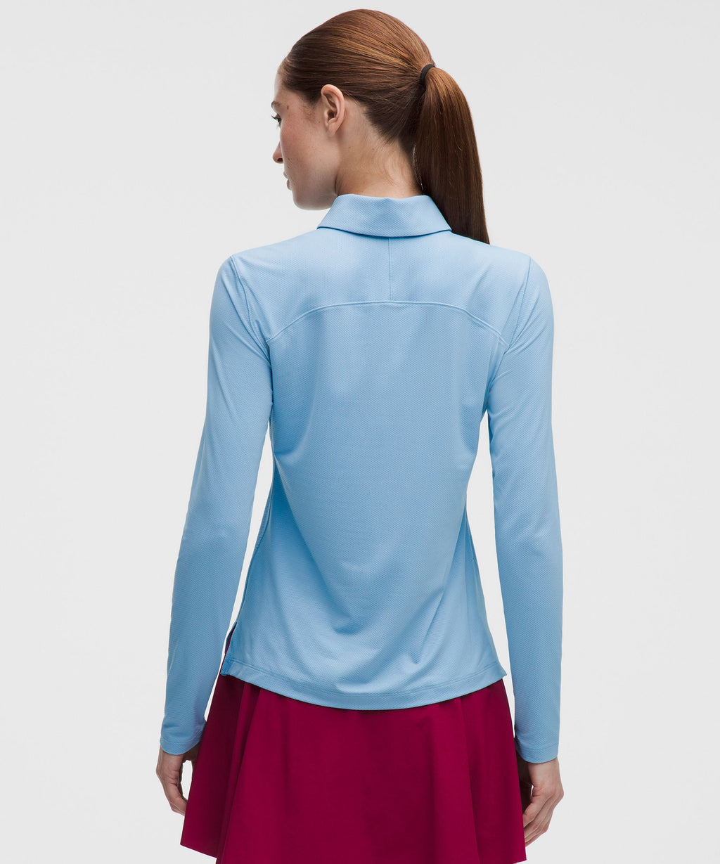 Quick-Dry Long-Sleeve Polo ShirtStraight Hem