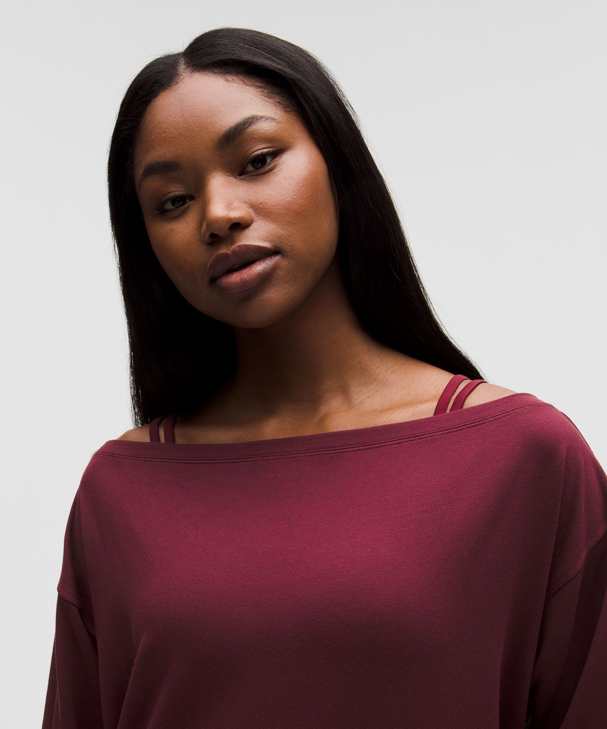 BeCalm Oversized Boatneck Long-Sleeve Shirt