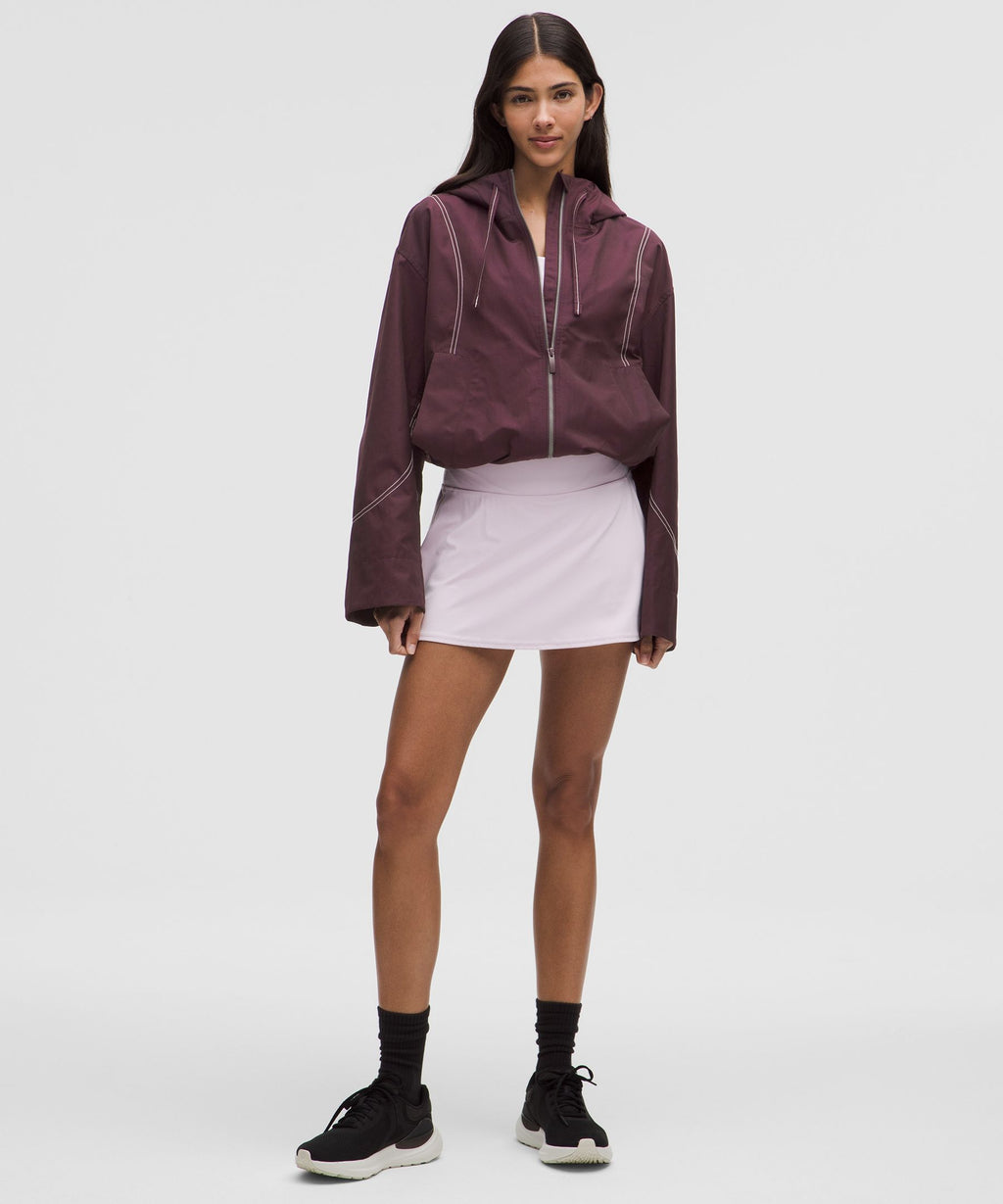Water-Resistant Cropped Hooded Jacket