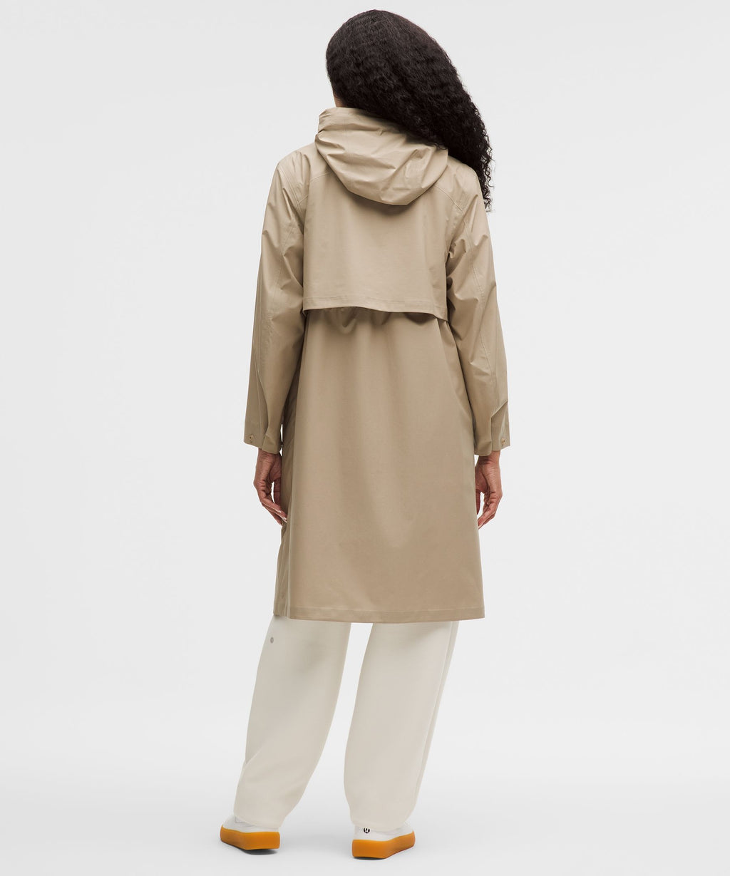 Lightweight Cinch-Waist Rain Coat