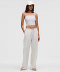 Seersucker Check Mid-Rise Pull-On Pant
