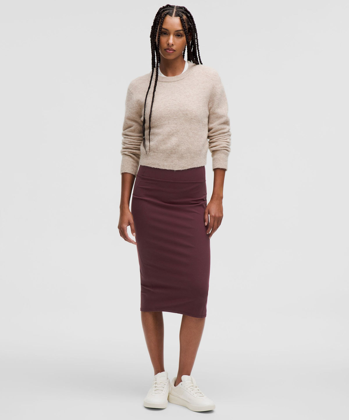 Nulu Slim-Fit High-Rise Midi Skirt