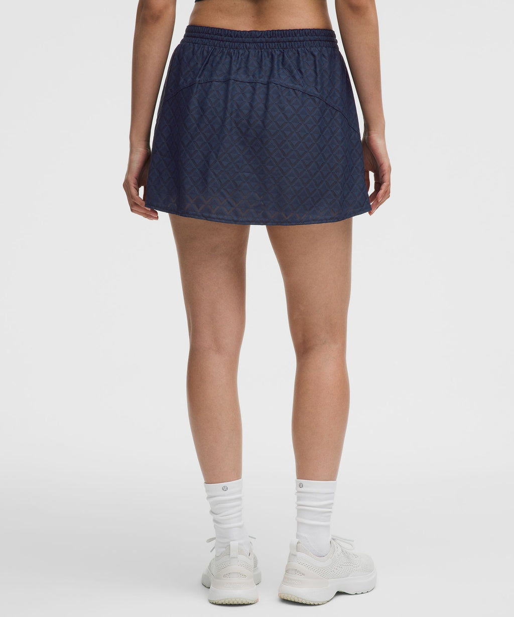 Textured Mesh High-Rise Tennis Skirt
